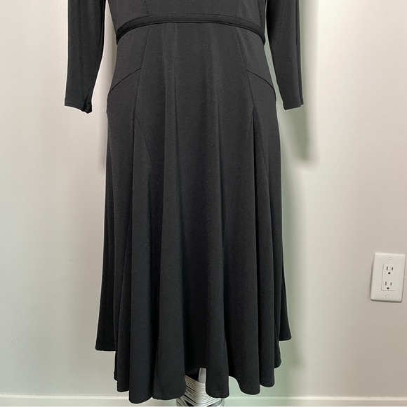 Ann Taylor Black Fit and Flare 3/4 Sleeves Size 10 - Picture 3 of 13